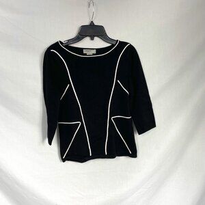Vintage Designers Originals Women's Petite Black 3/4 Sleeve Sweater Size PP